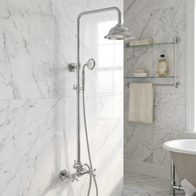 Aquanello Heritage Ascot Klassieke Doucheset Opbouw Douchekolom Chroom CR-2003-HA